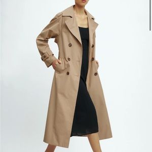 Reformation Holland Long Beige Trench Coat Jacket